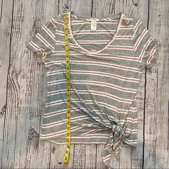 Matty M Striped Side Tie Tee Shirt. Size Small. EUC - Picture 7 of 8